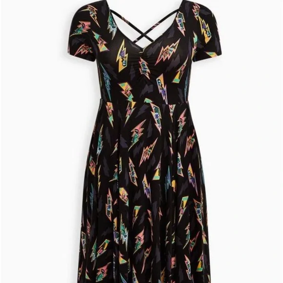 Super Soft Black Monsters Hankerchief Dress - Picture 1 of 6